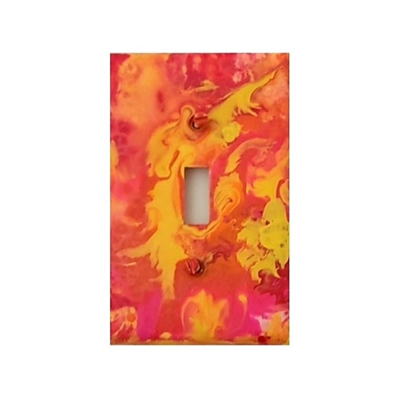 Other - Yellow Abstract Design Single Light Switch Plate